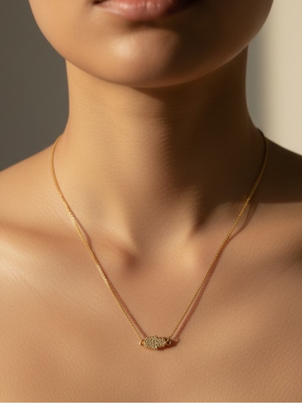 Gold-Tone Hamsa Necklace - Picture 2 of 3